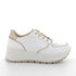 Igi&Co 7661422 Womens Lace Shoe with wedge in leather for ladies white-gold